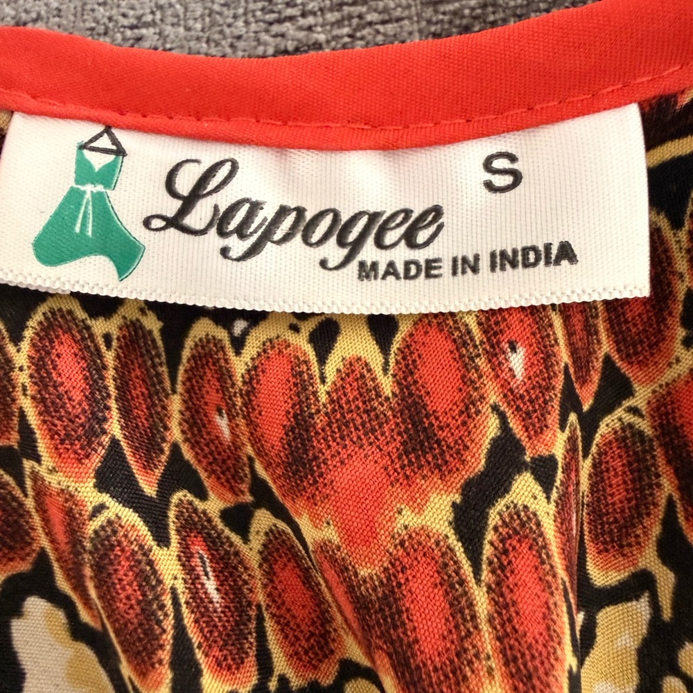 Lapogee Boho Print Tank Trapeze Dress. Size S - Picture 7 of 7